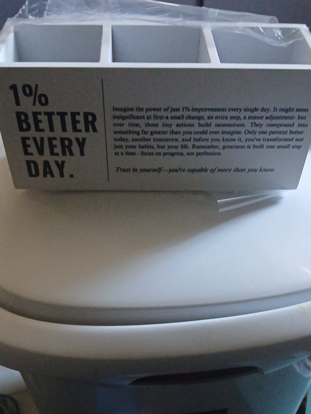 White 3-Compartment Bathroom Organizer - Motivational Design